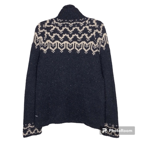 Hollister Co. Fair Isle Wool Blend Sweater Blue M - Picture 2 of 7